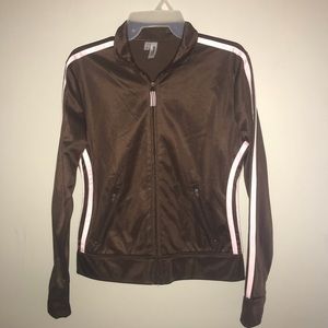 pink and Brown Zip Up ladies SZ Small jacket